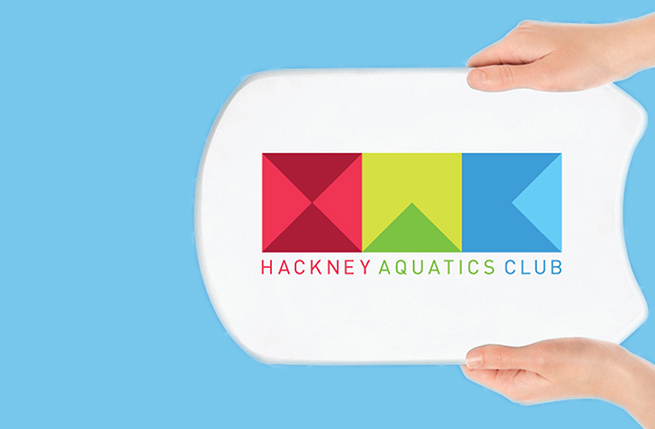 New branding for a water sports club that makes its team members and athletes unmissable at every event. Hackney Aquatics Club or HAC is the new incarnation of what was formerly the Clissold Swimming Club.